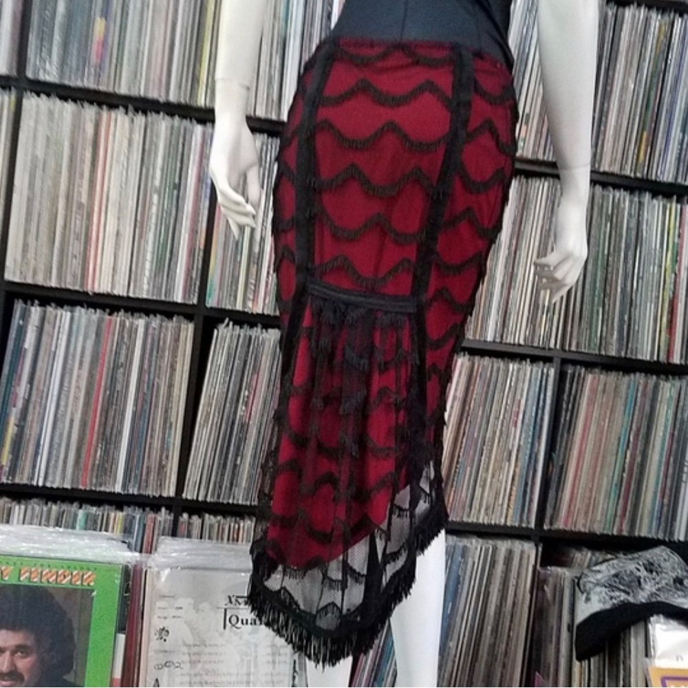 Vintage Lip Service “On The Fringe Miss Manners” Bustle Skirt late 90s 2000s